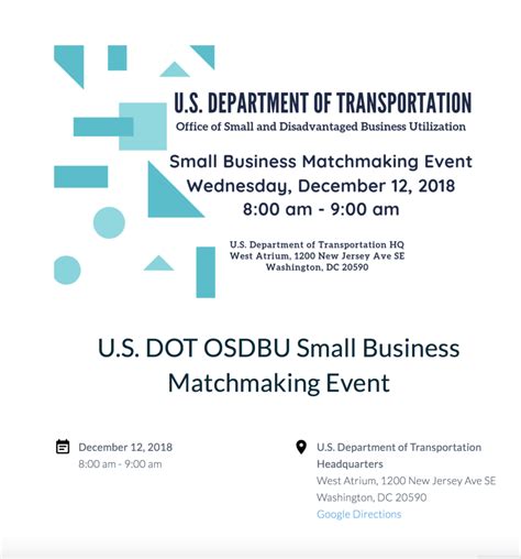 u.s. dot small business matchmaking event